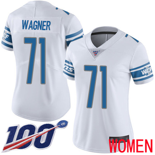 Detroit Lions Limited White Women Ricky Wagner Road Jersey NFL Football #71 100th Season Vapor Untouchable